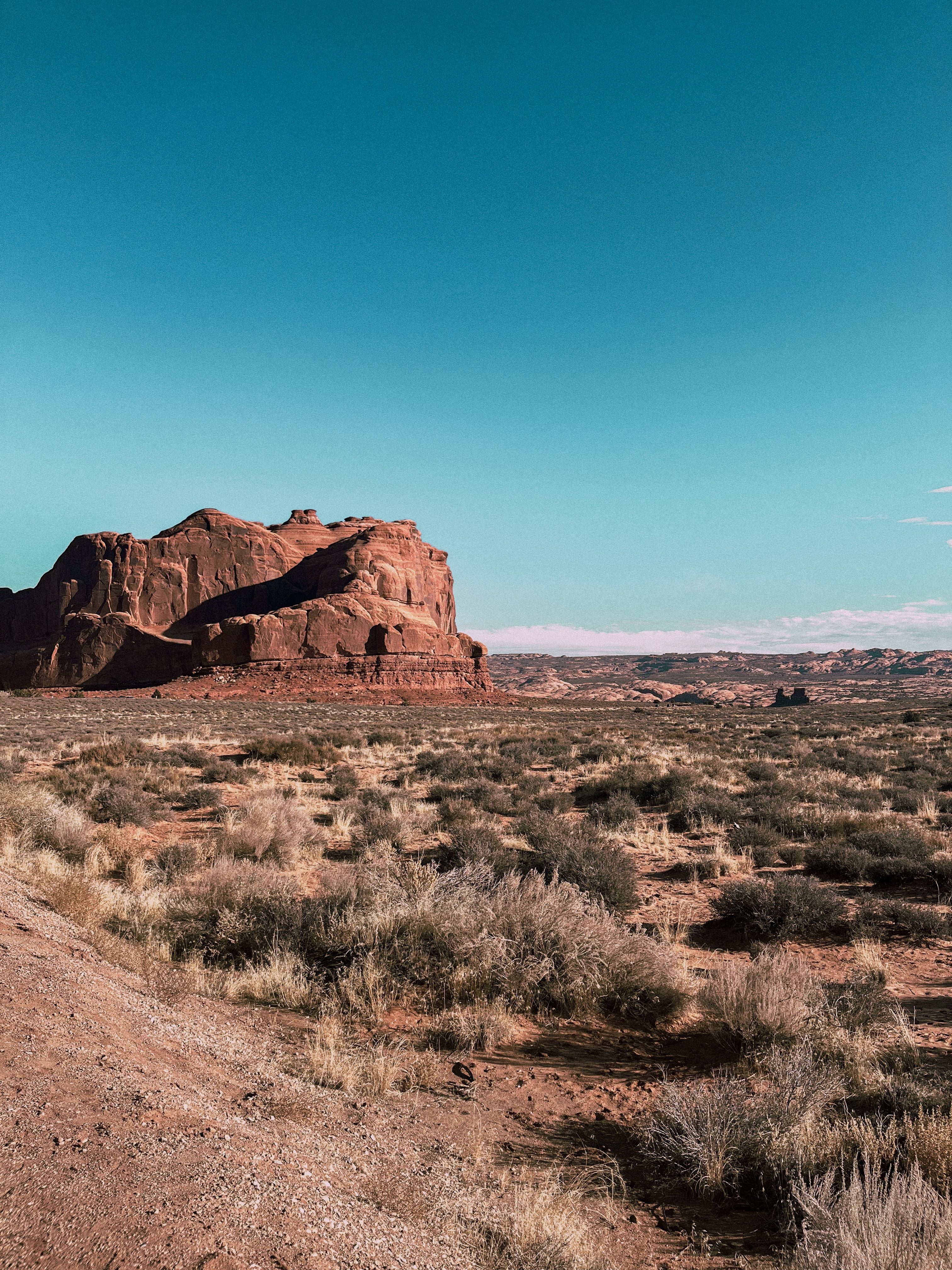 Red sandstone formations in Arches National Park, Utah